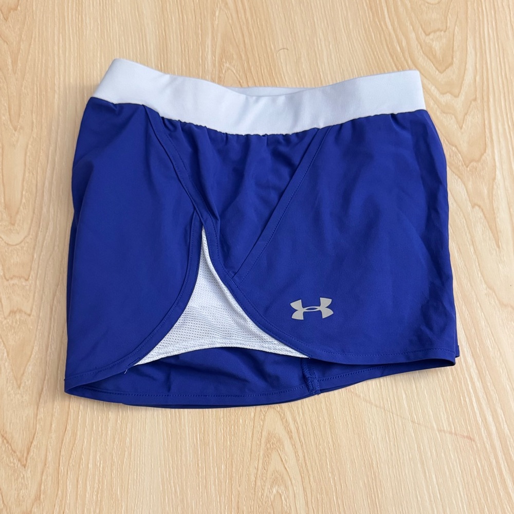 Under Armour Women's Blue Athletic Skort with White Waistband